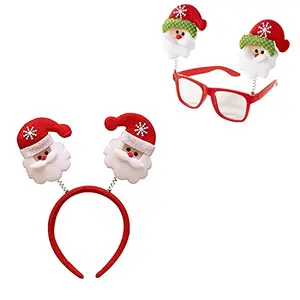 Christmas Vibes 2 Pcs Christmas/Xmas Goggles and Hairband Merry Christmas Xmas Party Accessories Props Party Favors Adult and Kids Christmas Gift