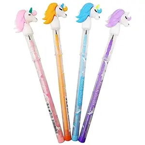 Christmas Vibes Unicorn Design Pencils Stacking Pencil Birthday Gift Return Gifts for Kids Pack of 4 Pencils