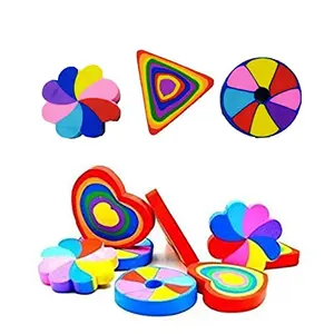 Christmas Vibes Rainbow Colourful Erasers 4 Pc for All Age Group Kids (As per Stock Any Random Colours)