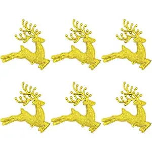 Christmas Vibes 6 pcs Christmas Tree Ornaments Xmas Tree hangings Reindeer/Rain Deer Christmas Tree Decoration 101
