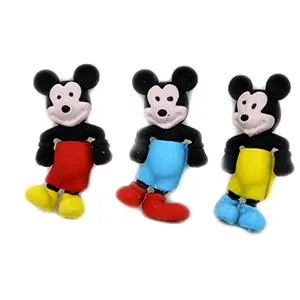 Christmas Vibes Kids Cute Cartoon 3D Eraser for Mickey Minnie Mouse Fans Theme Party Pack of 4 Pc