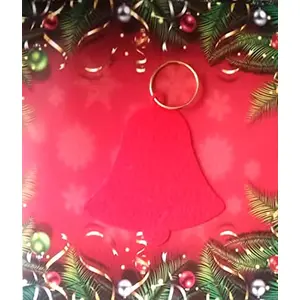 Christmas Vibes Red Color Hanging Merry Christmas Bells Shape Decoration Pack of 6 Pcs