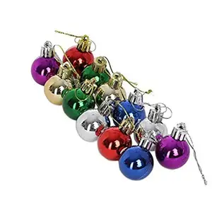 Christmas Vibes Multi-Colored Christmas Tree Balls in The Tinsel Christmas Ornaments Christmas Decorations for Home Pack of 12