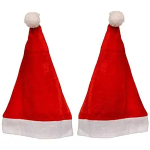 Christmas Vibes Christmas Hats Santa Claus Caps for Kids and Adults Free Size Xmas CapsSanta Claus hat Christmas Party Pack of 2