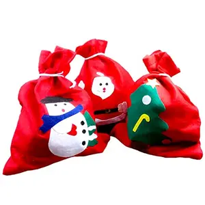 Christmas Vibes Santa Claus Sack Stocking Christmas Santa Bag for Kid's (Red)