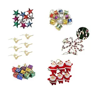 Christmas Vibes Christmas X MAS Tree Decorations for Home Combo (Multi_Small) Pack of 56