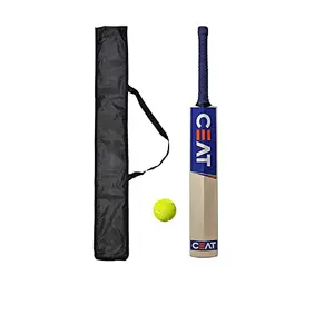 S4S SPORTS FOR STARS WCBPWCE501 Wooden Cricket Bat with Tennis Cricket Ball & Cover for (Kids) Boys & Girls of 8-11 Rohit Sharma Bat Poplar Willow Size 4 (Size 4 Age 8-11 Years).