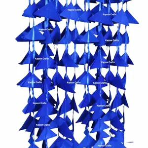 Christmas Vibes 10 PcsTriangle Paper String Toran Colourful Hanging for Decorating Your Home Hall Door Backdrop for Diwali Ganesh Chaturthi Decoration Navratri Birthday Christmas (Dark Blue)