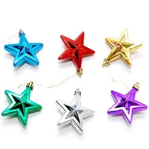Christmas Vibes 2 Star Pack of 6 Pieces for Home/Office Christmas Tree Decoration Hanging Star