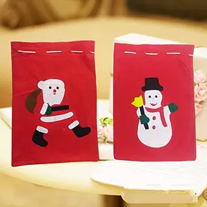 Christmas Vibes 2 Pcs Christmas Gift Bags Christmas Treat Bags with Drawstrings Small Christmas Gift Goody Bags for Xmas Holiday New Year Party Favors Supplies (30cms x 22cms)