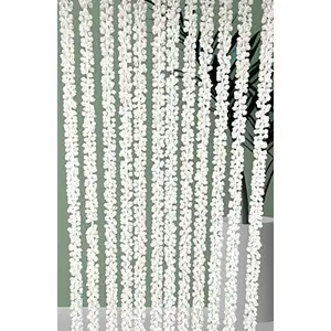 Festive Vibes Handmade Decorative Mogra Fluffy Artificial Creeper Bail Garland Size 5 Feet Used for Home/Office Decoration Diwali Decoration (Pack of 4Jasmine White)