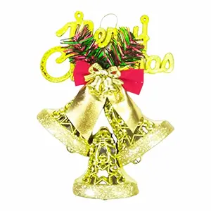 Christmas Vibes Christmas Decorations Items for Home Tree Main Door Wall Hanging Bell Decorative Ornaments (Pack of 1 Golden) - Xmas Christmas Tree Decoration Bells