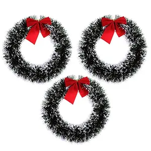 Christmas Vibes Christmas Wreaths for Front Door Tree Decoration Xmas Wreath Wall Hanging Ornaments Home Decorations (Pack of 3)