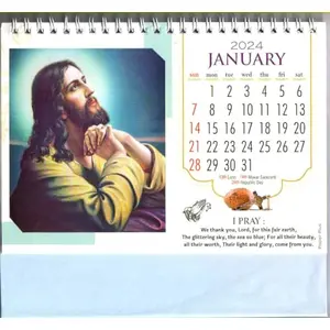 Christmas Vibes Jesus Christ The Son of God Desk Table Top Office Calendar and Planner 2024