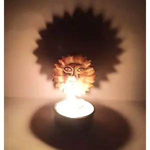 Festive Vibes Festive Sun Shadow Tea Light Lamp/Diya Holder for Diwali/Home Decor/Table Diya Shadow Diwali Gift