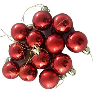 Christmas Vibes Multi-Colored Christmas Tree Balls in The Tinsel Christmas Ornaments Christmas Decorations for House Pack of 12 (red)
