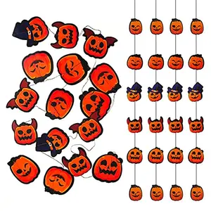 Christmas Vibes 2.7m Each Hanging Pumpinks Banner Double Sided Hallowen Decoration Party Bunting - Pumpkins - Outdoor Garland Pack of 4