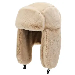 Christmas Vibes Winter Warm Hat Trapper Hat Fleece Warm Hat Motorcycling Hat Unisex Windproof Winter Cap for Men and Women Fashion Plush Trapper Hat Christmas Gift Off-White