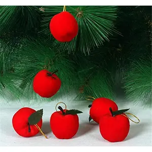 Christmas Vibes 6cm Foam Christmas red Apple Christmas Decorations Christmas Tree Ornaments Pack of 12