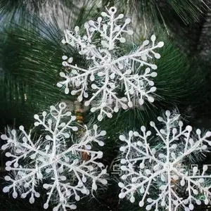 Christmas Vibes Christmas Tree Decoration Hanging Snowflakes Snow Flake Christmas Decoration for Christmas Home Pack of 6 White