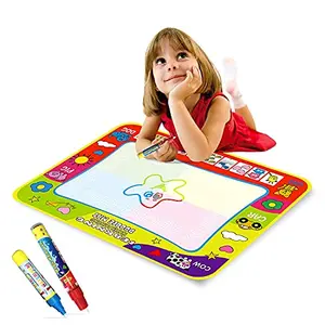 Christmas Vibes Polyester mat Multicolored Aqua Magic Water Drawing Mat Toy-Best Educational Toy & Xmas Birthday Gifts for Children Age 2 Years and Above 1xDrawing Mat 2xMagic Pens (Multi-color1)