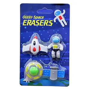 Christmas Vibes Spaceship Outer Space Eraser Birthday Party Return Gifts for Kids School Boys Girls Pack of 4 Eraser