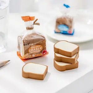 Christmas Vibes 4Pcs Set Toast Bread Erasers Pencil Erasers Cute Bread Shape Eraser Student Supplies Eraser Gift Correction Supplies Rubber