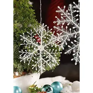 Christmas Vibes Christmas Tree Decoration Hanging Snow Flake - Pack of 6