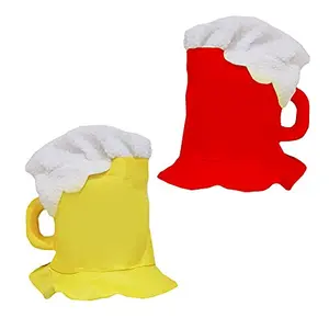 Christmas Vibes Red and Yellow Beer Mug Shape Hat