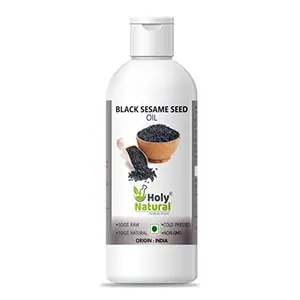 Holy Natural Cold Pressed Black Sesame Seed Oil (100ml) Sesame also called Til Gingelly seed Virgin oil No GMO and Untreated Edible Oil For Hair and Skin.