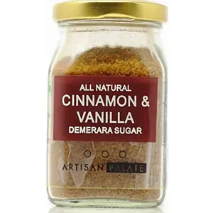 Artisan Palate Cinnamon & Vanilla Demerara Sugar Jar | All Natural | Coffee Tea sweetner and Desserts | 150 GMS (Pack of 1)