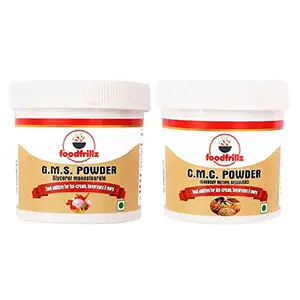 foodfrillz GMS & CMC Powder (40 g x 2) for Ice Cream | Food Grade Pack of 2