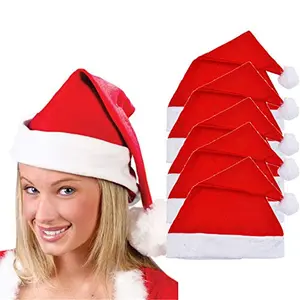 Christmas Vibes Free Size Christmas Santa Claus Hat / Santa Claus Cap Merry Christmas Hat Cap for Christmas /Xmas Cap Hat Party Celebration Kids and Adult