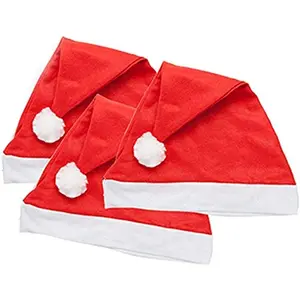 Christmas Vibes Set of 3 Christmas Santa Claus Hat / Santa Claus Cap Merry Christmas Hat Cap for Christmas /Xmas Party Celebration