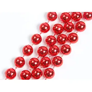 Christmas Vibess 5 Pcs Red Colour Pearl Beaded Chain Christmas Garlands Merry Christma Ribbon for X mas Christmas Tree Decoration Hanging Oranaments New Year (Red Beaded Chain)