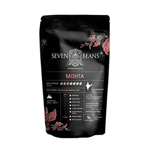 Seven Beans Coffee Company's "Mishta" |Medium Roast | Single Origin |Monsooned Malabar Blend |Gourmet Indian Coffee - 250 g (Whole Beans)