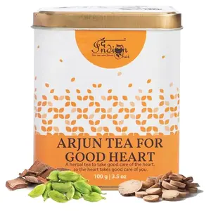 The Indian Chai - Arjun Tea for Good Heart 100g with Arjun Chhal Ashwagandha Bhahmi Shankhpushpi etc for Cholesterol Blood Pressure Herbal Tea