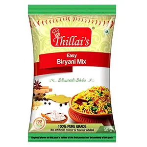 Thillais Masala Indian Biryani Masala Mix 50 Gm 100% Natural Spices (Pack of 6)