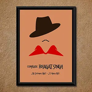 Unique Indian Craft Handmade Comrade Bhagat Singh Wall Poster Laminated (Without Frame)