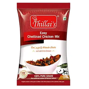 Thillais Masala Indian Easy Chettinad Chicken Masala Mix 50 Gram 100% Natural Spices