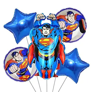 5pcs Superhero Party Balloons for Kids Superhero Character Balloons Foil Balloons Party Decorations Supplies Favors Gift Theme Carnival Birthday Party Decorations