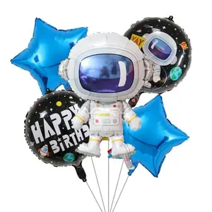 5pcs Space Theme Universe Planets Birthday Galaxy Theme Party Balloons Decor