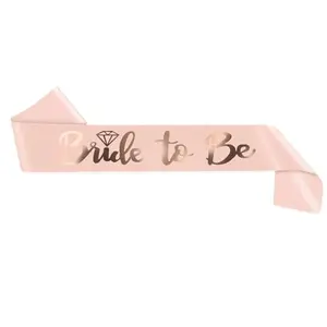 Bride to Be Sash - Party Sash Bridal Shower Hen Party Wedding Decorations Party Favors Accessories(Rose Gold)