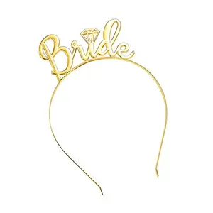Bride Tiara Bride to Be Headband Bride Headband Party Headband Bridal Shower Headband Wedding Gift for Women and Girls Bride Headpiece Hair Accessories (Gold)