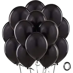 Balloons 50 Pcs Black Metallic Helium Latex Thicken Balloon Perfect Decoration for Wedding Birthday Baby Shower Graduation Anniversary Christmas