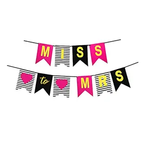 Multi Color Miss to Mrs Banner Bunting Flag for Party Decoration