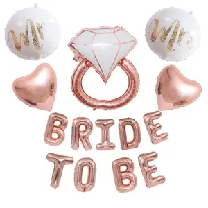 Big Bride to BE Balloons Rose Gold 16 Letter0s Banner - Party Decorations Kit - Hen Party Supplies and Favors - Bridal Shower and Hen Party Decorations Set