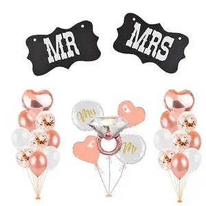 Bride and groom dress foil mylar balloons wedding ceremony party Decoration groom bride to be balloons party supplies Kit (PackOf33)