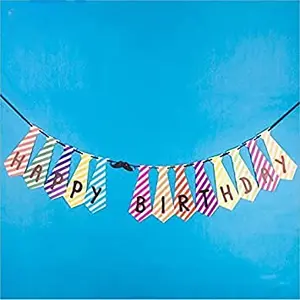 Happy Birthday Tie Shape Banner for Birthday Decoration