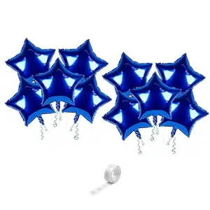 10 Inch Star Shape Foil Balloon Helium Balloon Birthday Party Decoration Dark Blue (Pack Of 11)